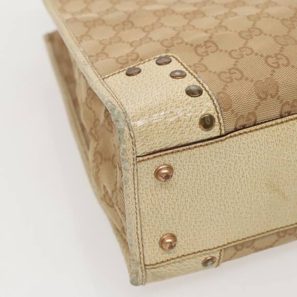 GUCCI GG Canvas Tote Bag Beige Gold - Picture 11 of 16